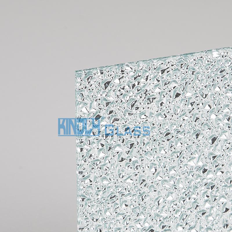 Silver coated diamond rolled glass
